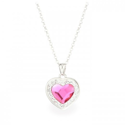 Колие с Кристали Сваровски/Swarovski Heart, Fuchsia Колие с Кристали Сваровски/Swarovski Heart, Fuchsia